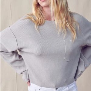 Boatneck Ribbed Sweater - Grey